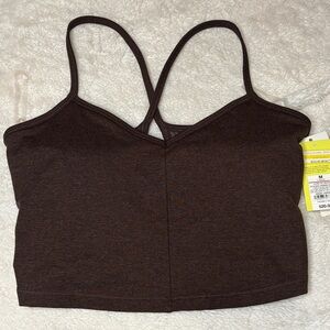 NWT Brown Strappy Crop Top Workout Tank